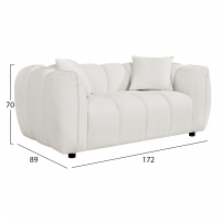 ΚΑΝΑΠΕΣ 2-ΘΕΣΙΟΣ LYKKE HM3324.02 ΕΚΡΟΥ ΥΦΑΣΜΑ 172x89x70Υεκ.
