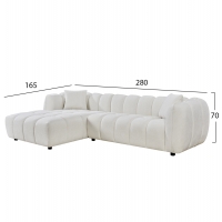 ΣΕΤ ΚΑΝΑΠΕΣ ΓΩΝΙΑ (ΑΡΙΣΤΕΡΗ)-ΠΟΛΥΘΡΟΝΑ LOUNGE LYKKE HM10820.02L ΕΚΡΟΥ ΥΦΑΣΜΑ