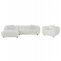 ΣΕΤ ΚΑΝΑΠΕΣ ΓΩΝΙΑ (ΑΡΙΣΤΕΡΗ)-ΠΟΛΥΘΡΟΝΑ LOUNGE LYKKE HM10820.02L ΕΚΡΟΥ ΥΦΑΣΜΑ