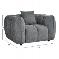 ΣΕΤ ΚΑΝΑΠΕΣ ΓΩΝΙΑ (ΔΕΞΙΑ)-ΠΟΛΥΘΡΟΝΑ LOUNGE LYKKE HM10820.01R ΓΚΡΙ ΥΦΑΣΜΑ