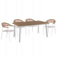 ΣΕΤ ΤΡΑΠΕΖΑΡΙΑΣ 5ΤΜΧ BERG HM10823.01 ΑΛΟΥΜΙΝΙΟ-POLYWOOD-TEXTILENE---ΛΕΥΚΟ