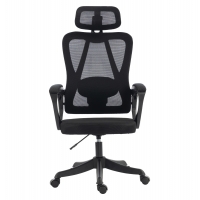 ΚΑΡΕΚΛΑ ΓΡΑΦΕΙΟΥ FRANTIC HM1224.01 ΜΑΥΡO MESH & ΠΟΛΥΠΡΟΠΥΛΕΝΙΟ 60x66x130Υεκ