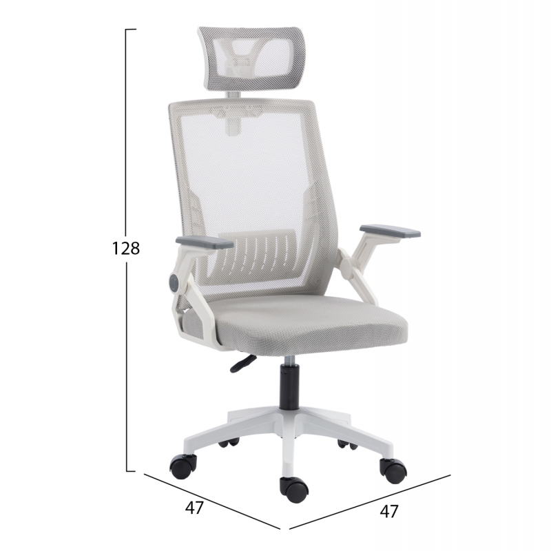 ΚΑΡΕΚΛΑ ΓΡΑΦΕΙΟΥ MATRON HM1226.02 ΛΕΥΚΟ PP--ΑΝΟΙΧΤΟ ΓΚΡΙ MESH 59x55x115Υεκ ΚΑΡΕΚΛΑ ΓΡΑΦΕΙΟΥ MATRON HM1226.02 ΛΕΥΚΟ PP--ΑΝΟΙΧΤΟ ΓΚΡΙ MESH 59x55x115Υεκ