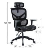 ΚΑΡΕΚΛΑ ΓΡΑΦΕΙΟΥ APEX HM1227.01 ΜΑΥΡO MESH & PP 70x66x113-130Υεκ ΚΑΡΕΚΛΑ ΓΡΑΦΕΙΟΥ APEX HM1227.01 ΜΑΥΡO MESH & PP 70x66x113-130Υεκ