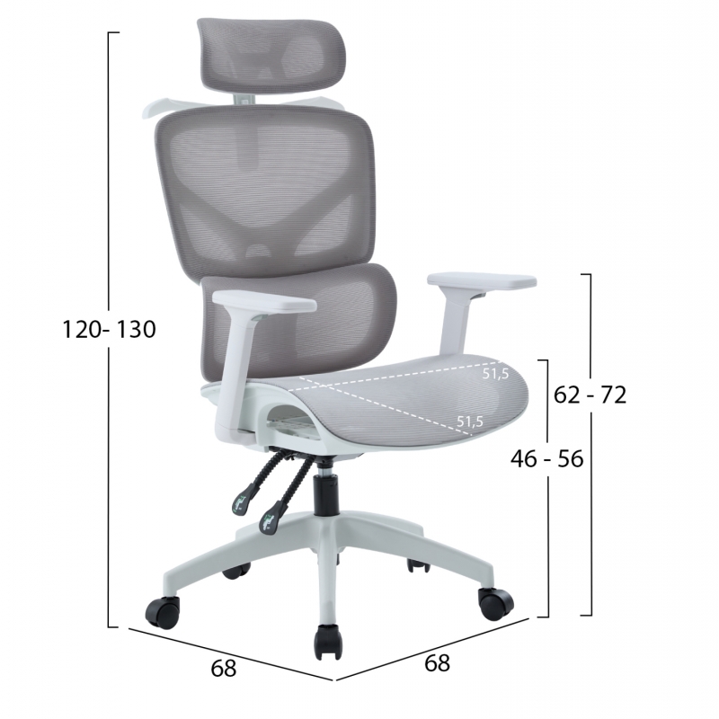 ΚΑΡΕΚΛΑ ΓΡΑΦΕΙΟΥ APEX HM1227.02 ΛΕΥΚΟ PP--ΑΝΟΙΧΤΟ ΓΚΡΙ MESH 70x66x113-130Υεκ ΚΑΡΕΚΛΑ ΓΡΑΦΕΙΟΥ APEX HM1227.02 ΛΕΥΚΟ PP--ΑΝΟΙΧΤΟ ΓΚΡΙ MESH 70x66x113-130Υεκ