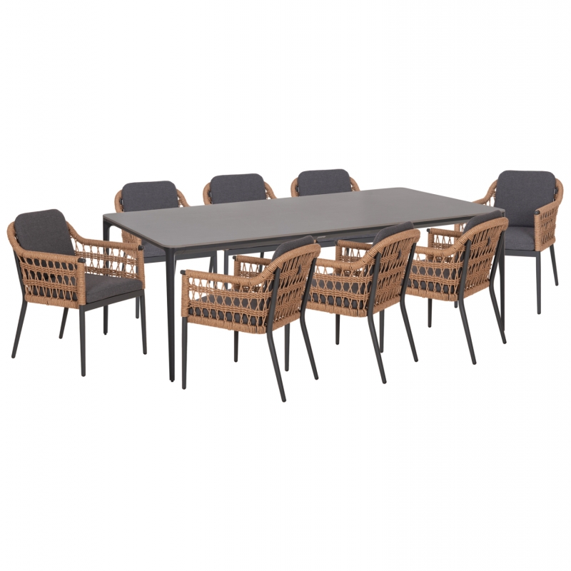 ΣΕΤ ΤΡΑΠΕΖΑΡΙΑΣ 9ΤΜΧ STAD HM10865.01 ΓΚΡΙ ΑΛΟΥΜΙΝΙΟ-SINTERED STONE TOP-OLEFIN