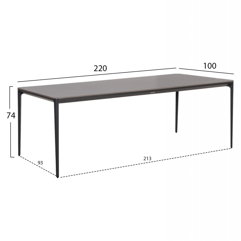 ΣΕΤ ΤΡΑΠΕΖΑΡΙΑΣ 9ΤΜΧ STAD HM10865.01 ΓΚΡΙ ΑΛΟΥΜΙΝΙΟ-SINTERED STONE TOP-OLEFIN