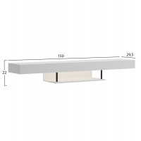ΕΠΙΠΛΟ ΤΗΛΕΟΡΑΣΗΣ ΤΟΙΧΟΥ ME LED SAVOR HM18381.02 ΜΕΛΑΜΙΝΗ ΛΕΥΚΗ 150x29,5x22Υεκ