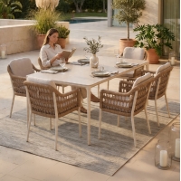 ΣΕΤ ΤΡΑΠΕΖΑΡΙΑΣ 7ΤΜΧ STAD HM10863.02 ΜΠΕΖ ΑΛΟΥΜ. & OLEFIN-ΛΕΥΚΟ SINTERED STONE TOP ΣΕΤ ΤΡΑΠΕΖΑΡΙΑΣ 7ΤΜΧ STAD HM10863.02 ΜΠΕΖ ΑΛΟΥΜ. & OLEFIN-ΛΕΥΚΟ SINTERED STONE TOP