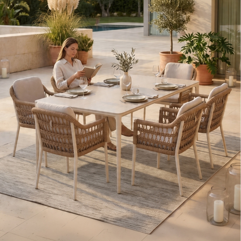 ΣΕΤ ΤΡΑΠΕΖΑΡΙΑΣ 7ΤΜΧ STAD HM10863.02 ΜΠΕΖ ΑΛΟΥΜ. & OLEFIN-ΛΕΥΚΟ SINTERED STONE TOP ΣΕΤ ΤΡΑΠΕΖΑΡΙΑΣ 7ΤΜΧ STAD HM10863.02 ΜΠΕΖ ΑΛΟΥΜ. & OLEFIN-ΛΕΥΚΟ SINTERED STONE TOP