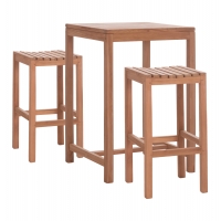 ΣΕΤ ΤΡΑΠΕΖΙ ΜΕ 2 ΣΚΑΜΠΟ ΜΠΑΡ PRESSCOT HM10918 ΞΥΛΟ TEAK ΣΕ ΦΥΣΙΚΟ ΧΡΩΜΑ