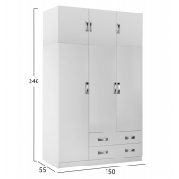 ΝΤΟΥΛΑΠΑ 3ΦΥΛΛΗ ΜΕ ΠΑΤΑΡΙ CARLY HM10891.05 ΜΕΛΑΜΙΝΗ ΣΕ ΛΕΥΚΟ 150X55Χ240Υεκ.