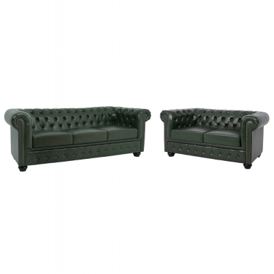 ΣΕΤ ΚΑΝΑΠΕΣ 2ΘΕΣΙΟΣ & 3ΘΕΣΙΟΣ HM10911.08 PU ΔΕΡΜΑ Τ.CHESTERFIELD ΚΥΠΑΡΙΣΣΙ