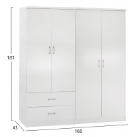 ΝΤΟΥΛΑΠΑ 4-ΦΥΛΛΗ ΜΕ 2 ΣΥΡΤΑΡΙΑ JENNA HM11351.05 ΜΕΛΑΜΙΝΗ ΣΕ ΛΕΥΚΟ 160x43x181Υ ΝΤΟΥΛΑΠΑ 4-ΦΥΛΛΗ ΜΕ 2 ΣΥΡΤΑΡΙΑ JENNA HM11351.05 ΜΕΛΑΜΙΝΗ ΣΕ ΛΕΥΚΟ 160x43x181Υ