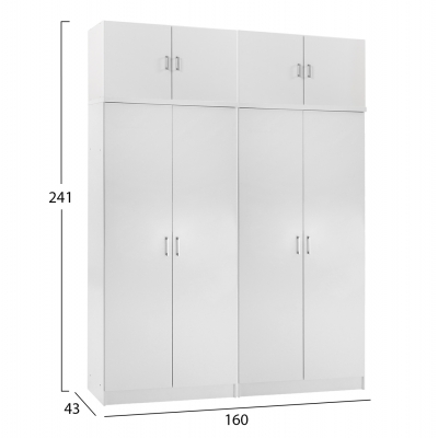 ΣΕΤ 2 ΝΤΟΥΛΑΠΕΣ 2ΦΥΛΛΕΣ ΜΕ ΠΑΤΑΡΙΑ JENNA HM11353.05 ΜΕΛΑΜΙΝΗ ΣΕ ΛΕΥΚΟ 160x43x240Υεκ
