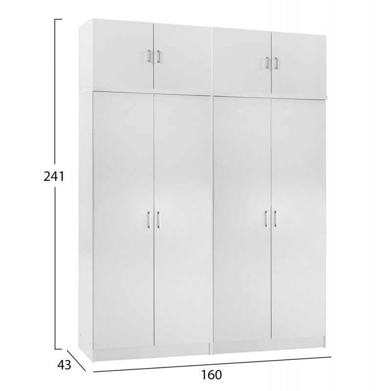 ΣΕΤ 2 ΝΤΟΥΛΑΠΕΣ 2ΦΥΛΛΕΣ ΜΕ ΠΑΤΑΡΙΑ JENNA HM11353.05 ΜΕΛΑΜΙΝΗ ΣΕ ΛΕΥΚΟ 160x43x240Υεκ