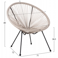 ΣΕΤ ΕΞΩΤΕΡΙΚΟΥ ΧΩΡΟΥ 3ΤΜΧ ACAPULCO HM11861.03 P.E.RATTAN ΕΚΡΟΥ-ΜΕΤΑΛΛΟ ΣΕ ΜΑΥΡΟ
