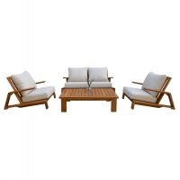 ΣΕΤ ΣΑΛΟΝΙ LOUNGE 4ΤΜΧ MIREX HM6521 ΞΥΛΟ ΑΚΑΚΙΑΣ--ΠΟΛΥΕΣΤΕΡΙΚΑ ΜΑΞΙΛΑΡΙΑ ΕΚΡΟΥ
