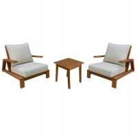 LOUNGE ΣΕΤ MIREX HM10893 ΤΡΑΠΕΖΑΚΙ & 2 ΠΟΛΥΘΡΟΝΕΣ--ΞΥΛΟ ΑΚΑΚΙΑΣ--ΕΚΡΟΥ ΜΑΞΙΛΑΡΙΑ