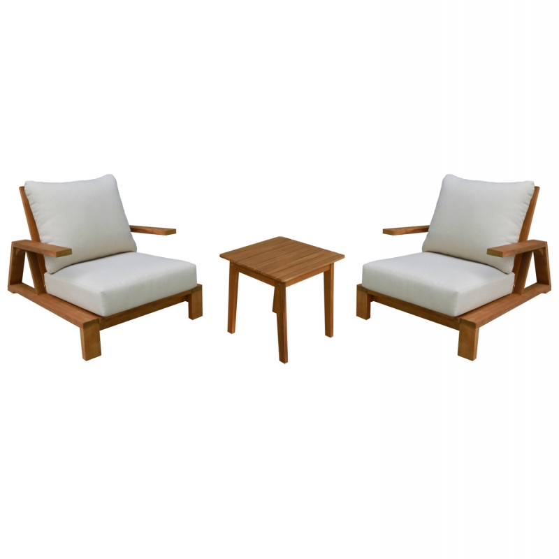 LOUNGE ΣΕΤ MIREX HM10893 ΤΡΑΠΕΖΑΚΙ & 2 ΠΟΛΥΘΡΟΝΕΣ--ΞΥΛΟ ΑΚΑΚΙΑΣ--ΕΚΡΟΥ ΜΑΞΙΛΑΡΙΑ