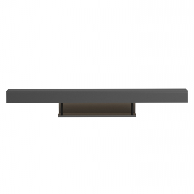 ΕΠΙΠΛΟ ΤΗΛΕΟΡΑΣΗΣ ΤΟΙΧΟΥ ME LED SAVOR HM18381.05 ΜΕΛΑΜΙΝΗ ΣΕ ΓΚΡΙ 150x29,5x22Υεκ