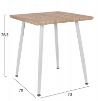 ΣΕΤ ΤΡΑΠΕΖΑΡΙΑΣ 3ΤΜΧ PALOMA HM21380.01 ΤΕΤΡΑΓΩΝΟ ΤΡΑΠΕΖΙ & 2 ΚΑΡΕΚΛΕΣ ΣΕ ΛΕΥΚΟ