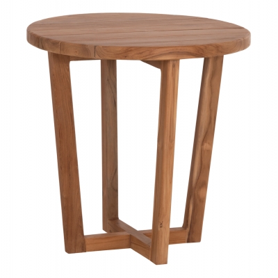 ΤΡΑΠΕΖΙ ΜΕΣΗΣ ΣΤΡΟΓΓΥΛΟ KOLIN HM6650 ΞΥΛΟ TEAK ΦΥΣΙΚΟ Φ65x65Υεκ.