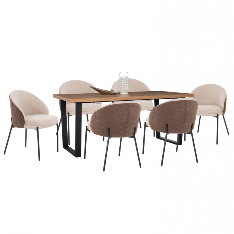 ΣΕΤ ΤΡΑΠΕΖΑΡΙΑΣ 7ΤΜΧ ASTORIA HM10933.02 MDF TOP--ΥΦΑΣΜΑ ΜΠΕΖ/ΚΑΦΕ & ΜΕΤΑΛΛΟ ΜΑΥΡΟ ΣΕΤ ΤΡΑΠΕΖΑΡΙΑΣ 7ΤΜΧ ASTORIA HM10933.02 MDF TOP--ΥΦΑΣΜΑ ΜΠΕΖ/ΚΑΦΕ & ΜΕΤΑΛΛΟ ΜΑΥΡΟ