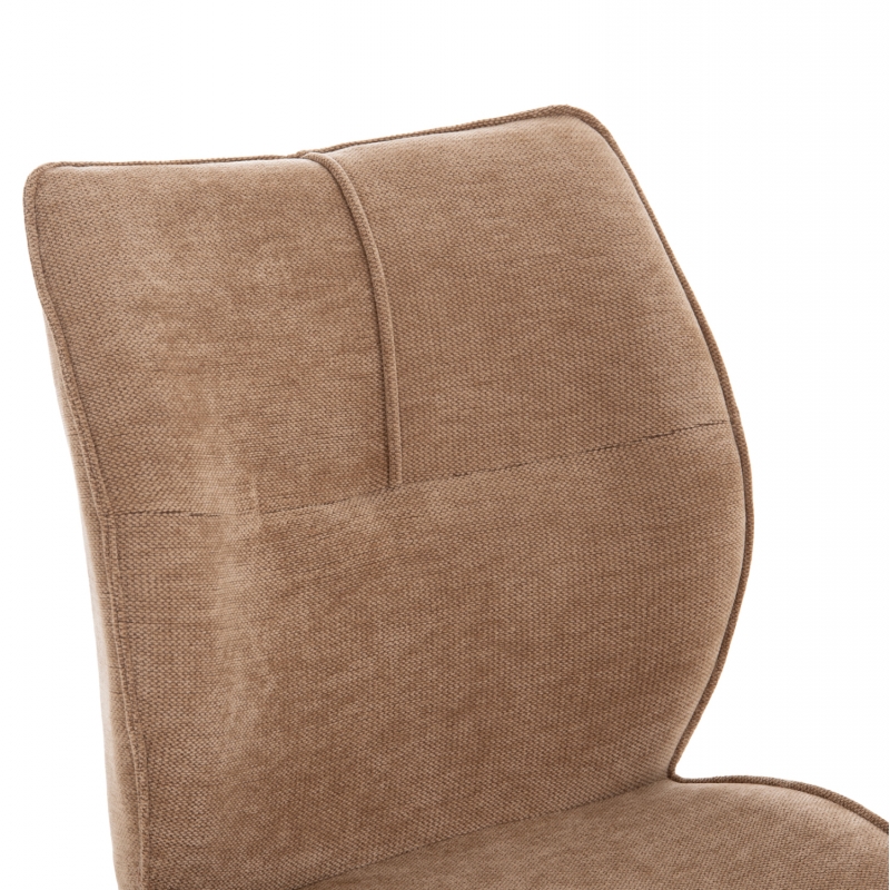 ΣΕΤ ΤΡΑΠΕΖΑΡΙΑΣ 7ΤΜΧ GAFF HM10935.03 MDF TOP ΚΑΡΥΔΙ--ΥΦΑΣΜΑ TAUPE & ΜΕΤΑΛΛΟ ΜΑΥΡΟ