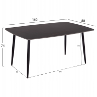 ΣΕΤ ΤΡΑΠΕΖΑΡΙΑΣ 5ΤΜΧ DETTON HM10940.01 ΚΕΡΑΜΙΚΟ TOP--ΥΦΑΣΜΑ ΓΚΡΙ & ΜΕΤΑΛ.ΠΟΔΙΑ ΜΑΥΡΑ