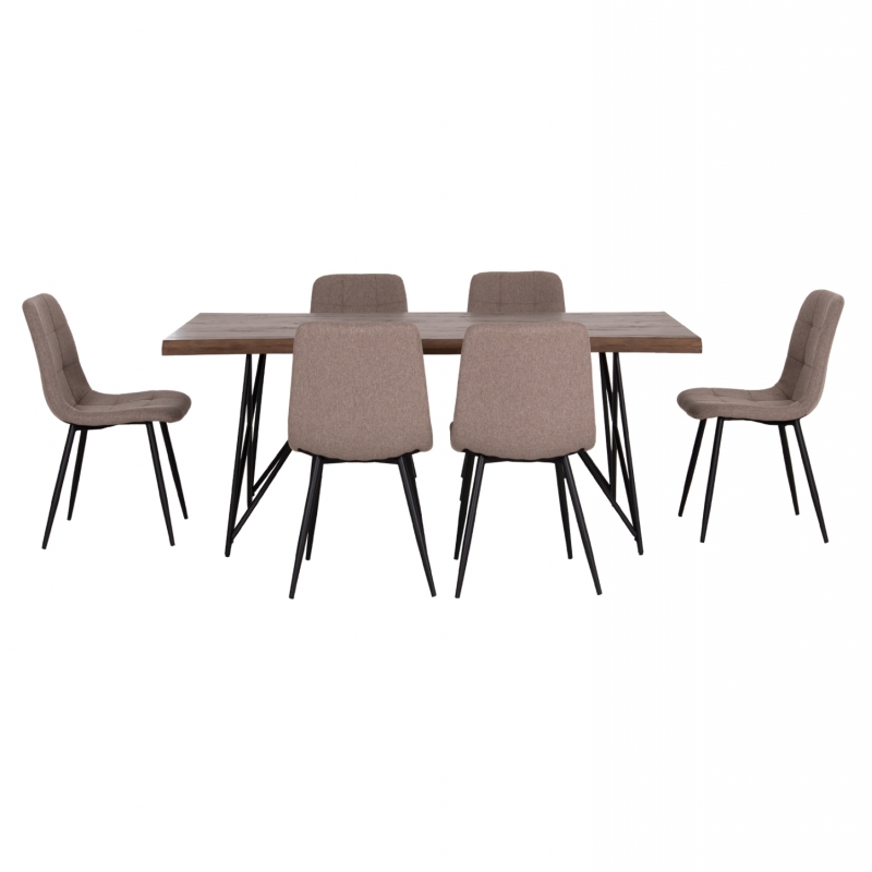 ΣΕΤ ΤΡΑΠΕΖΑΡΙΑΣ 7ΤΜΧ VIGOR HM21355 ΤΡΑΠΕΖΙ 180x90εκ ΜΕ 6 ΚΑΡΕΚΛΕΣ