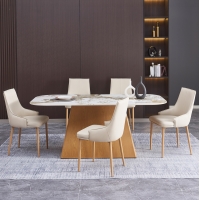 ΣΕΤ ΤΡΑΠΕΖΑΡΙΑΣ 7ΤΜΧ NORDU HM21359 ΚΕΡΑΜΙΚΟ TOP/MDF ΒΑΣΗ--PU ΚΡΕΜ/ΜΕΤΑΛ.ΠΟΔΙΑ