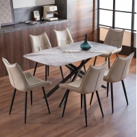 ΣΕΤ ΤΡΑΠΕΖΑΡΙΑΣ 7ΤΜΧ ISKA HM21363 ΚΕΡΑΜΙΚΟ TOP/ΜΕΤΑΛ. ΠΟΔΙΑ--PU ΜΠΕΖ/ΜΕΤΑΛ.ΠΟΔΙΑ