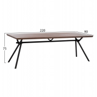ΣΕΤ ΤΡΑΠΕΖΑΡΙΑΣ 7ΤΜΧ MANDY HM10957.03 MDF TOP--ΥΦΑΣΜΑ TAUPE & ΜΕΤΑΛ.ΠΟΔΙΑ