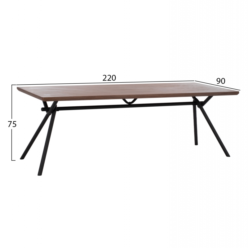 ΣΕΤ ΤΡΑΠΕΖΑΡΙΑΣ 7ΤΜΧ MANDY HM10957.03 MDF TOP--ΥΦΑΣΜΑ TAUPE & ΜΕΤΑΛ.ΠΟΔΙΑ