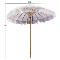 ΟΜΠΡΕΛΑ ΜΠΑΛΙΝΕΖΙΚΗ ΜΑΚΡΑΜΕ ΜΠΕΖ ΞΥΛO TEAK Φ200X250εκ. HM6035.91