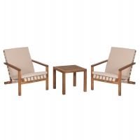 LOUNGE ΣΕΤ ΕΞ.ΧΩΡΟΥ 3ΤΜΧ DAME HM10982 ΞΥΛΟ ΑΚΑΚΙΑΣ--ΣΧΟΙΝΙ STRAP & ΜΑΞΙΛΑΡΙΑ ΣΕ ΜΠΕΖ