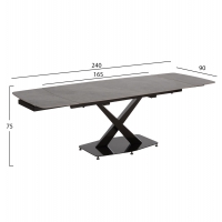 ΤΡΑΠΕΖΙ ΕΠΕΚΤΕΙΝΟΜΕΝΟ HOKU HM18410 ΚΕΡΑΜΙΚΟ TOP ΣΕ ΓΚΡΙ ΜΑΡΜΑΡΟ 165/240x90x75Υεκ.