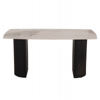 ΤΡΑΠΕΖΙ ΤΡΑΠΕΖΑΡΙΑΣ MINAO HM18418 MDF ΠΟΔΙΑ ΣΕ ΣΚΟΥΡΟ ΓΚΡΙ--ΚΕΡΑΜΙΚΟ TOP 160x90x75Υεκ