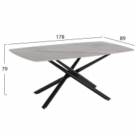 ΤΡΑΠΕΖΙ ΤΡΑΠΕΖΑΡΙΑΣ ISKA HM18423 ΚΕΡΑΜΙΚΟ TOP ΣΕ ΛΕΥΚΟ/ΚΑΦΕ ΜΑΡΜΑΡΟ 178x89x79Υεκ