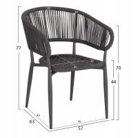 ΠΟΛΥΘΡΟΝΑ ΑΛΟΥΜΙΝΙΟΥ EULO HM5783.21 ΓΚΡΙ-TWISTED RATTAN ΓΚΡΙ 57x63x77Υεκ.