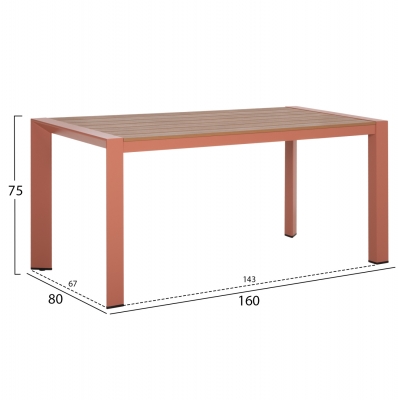 ΤΡΑΠΕΖΙ ΕΞΩΤ.ΧΩΡΟΥ GOYA HM6059.08 ΑΛΟΥΜΙΝΙΟ ΣE TERRACOTTA & POLYWOOD 160X80Χ75Υεκ. ΤΡΑΠΕΖΙ ΕΞΩΤ.ΧΩΡΟΥ GOYA HM6059.08 ΑΛΟΥΜΙΝΙΟ ΣE TERRACOTTA & POLYWOOD 160X80Χ75Υεκ.