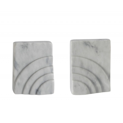 Andrea House - White Marble Bookends