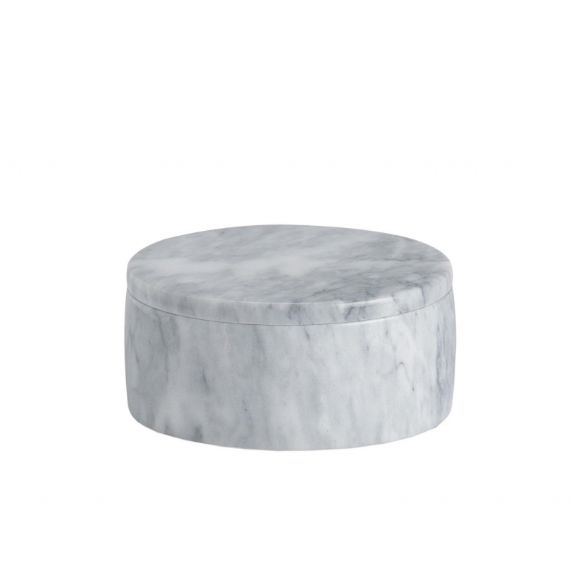 Andrea House - Μαρμάρινο Κουτί Με Καπάκι Round White Ø12,5cm