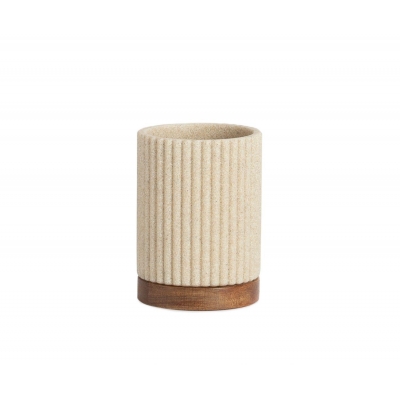 Andrea House - Ποτηράκι Για Οδοντόβουρτσες Wood/Beige