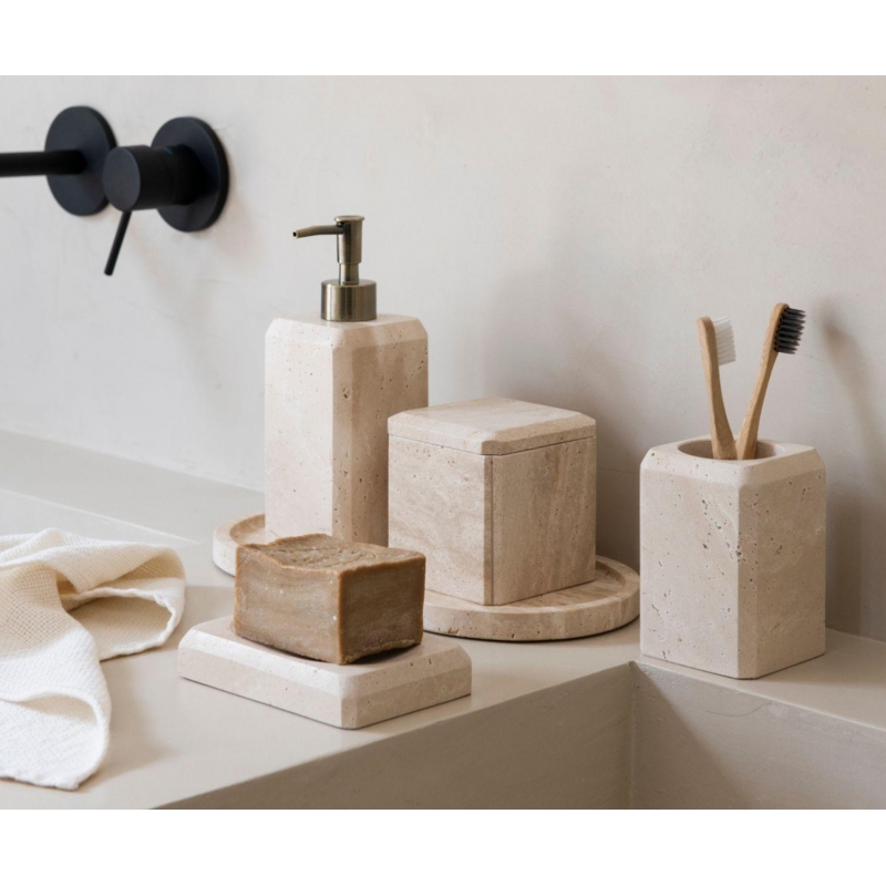 Andrea House - Μαρμάρινο Ποτηράκι Για Οδοντόβουρτσες Travertine Marble