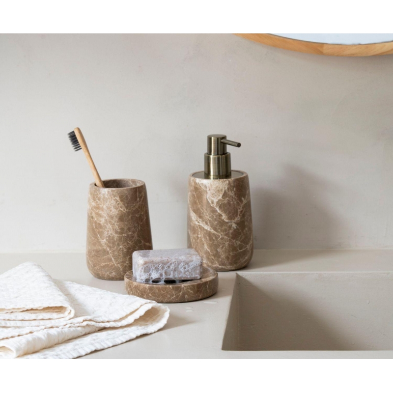 Andrea House - Μαρμάρινο Ποτηράκι Για Οδοντόβουρτσες Brown Marble Andrea House - Μαρμάρινο Ποτηράκι Για Οδοντόβουρτσες Brown Marble