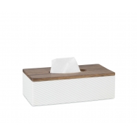 Andrea House - Θήκη Για Χαρτομάντηλα Polyresin Stripes Acacia Wood