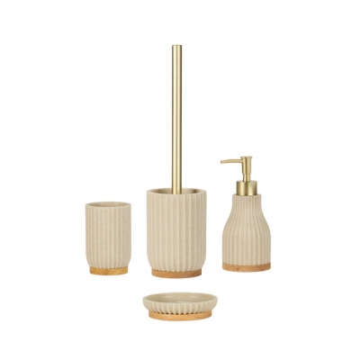Andrea House - Αντλία Για Σαπούνι Wood/Beige Resin