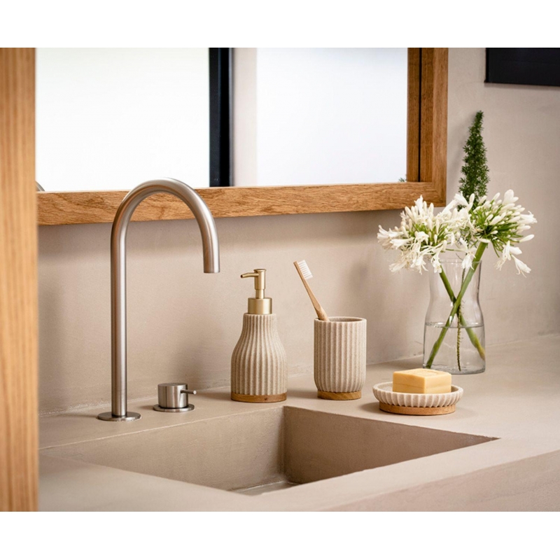 Andrea House - Αντλία Για Σαπούνι Wood/Beige Resin